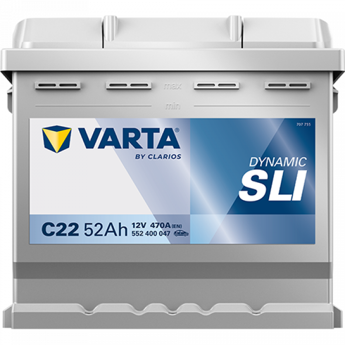 Аккумулятор Varta SLI C22 52R обр. пол. 470A 207x175x190