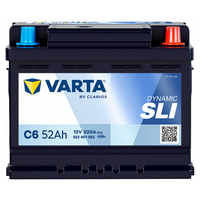 Аккумулятор Varta SLI C6 L1 52R обр. пол. низкий 520A 207x175x175