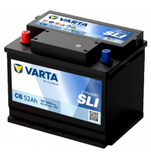 Аккумулятор Varta SLI C6 L1 52L прям. пол. 520A 207x175x175 низкий