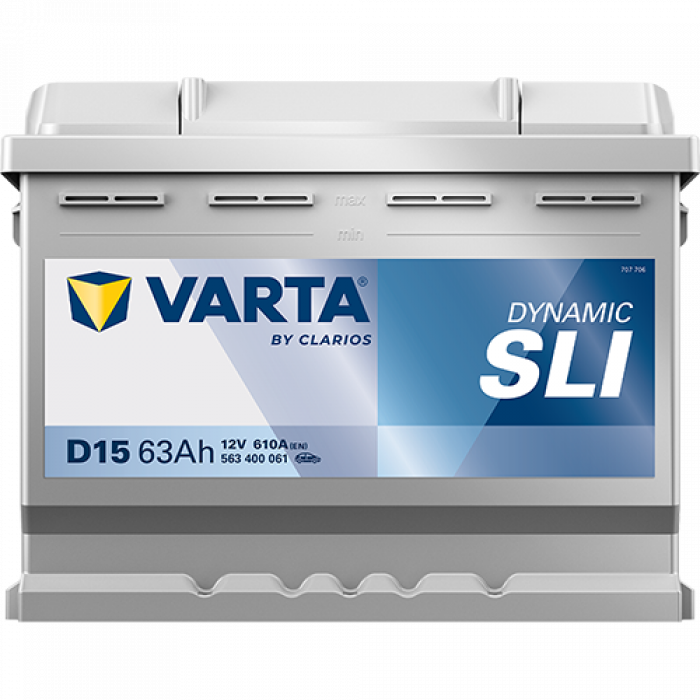 Аккумулятор Varta SLI D15 63R обр. пол. 610A 242x175x190