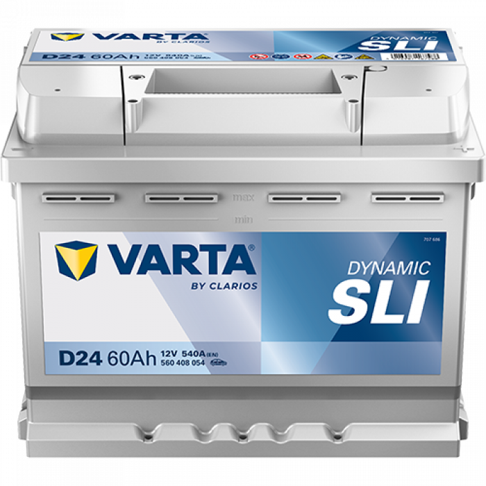 Аккумулятор Varta SLI D24 60 Ач обр. пол. 540A 242x175x190