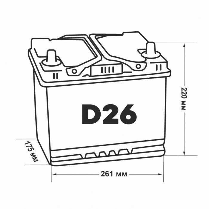 Аккумулятор FORSE 95D26R 75L прям. пол. 720A 260x175x220