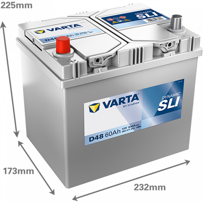 Аккумулятор Varta SLI D48 60 Ач прям. пол. 540A 232x173x225
