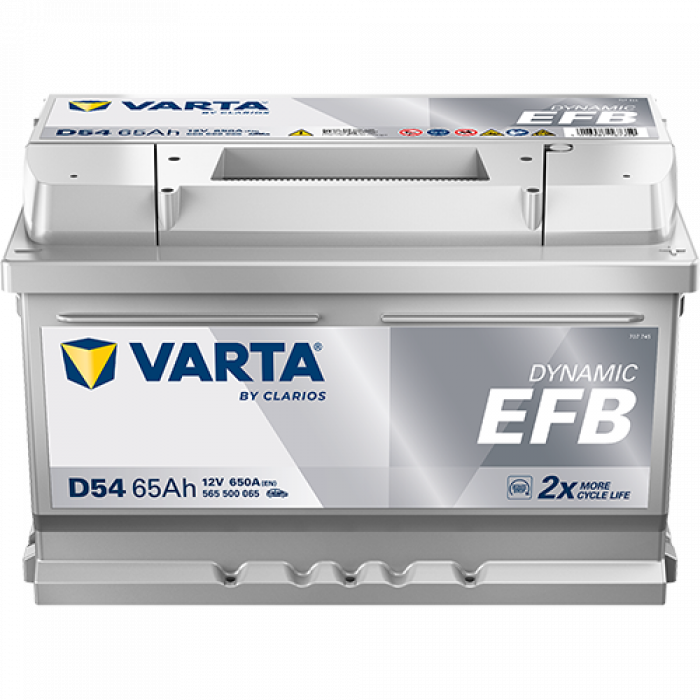 Аккумулятор Varta EFB D54 65 Ач обр. пол. низкий 650A 278x175x175