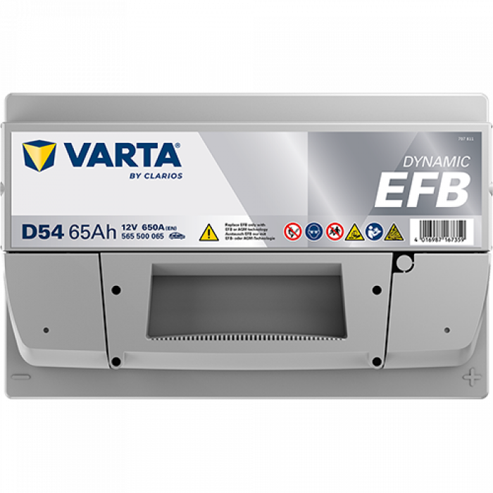 Аккумулятор Varta EFB D54 65 Ач обр. пол. низкий 650A 278x175x175