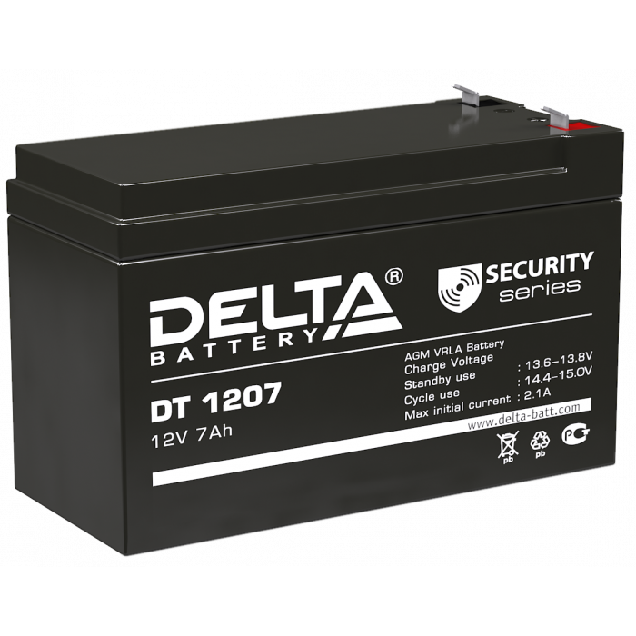 Аккумулятор для ИБП Delta DT 1207 50А 7Ач 151x65x102
