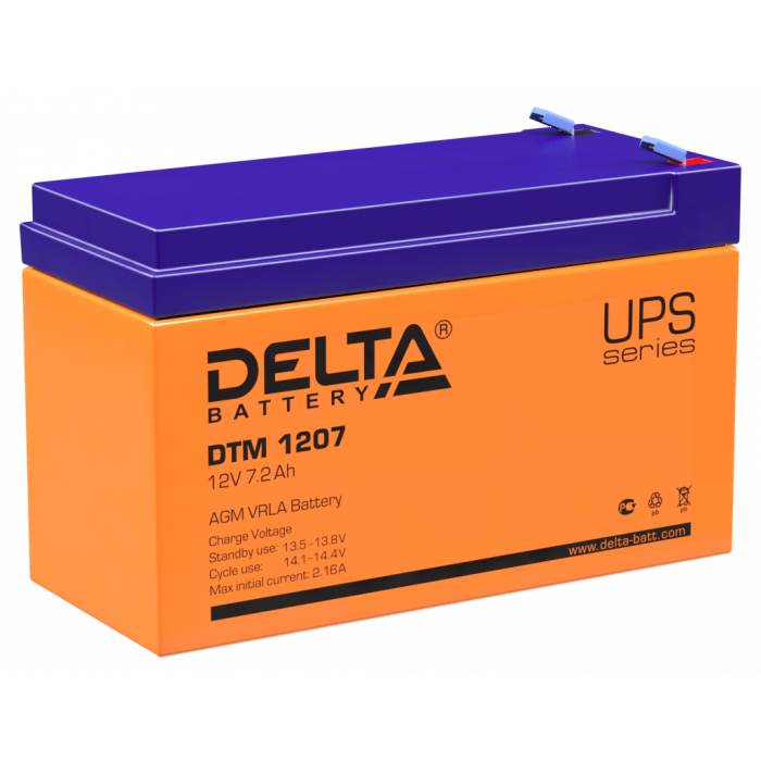 Аккумулятор для ИБП DELTA DTM 1207 12В 7.2 Ач 151x65x94