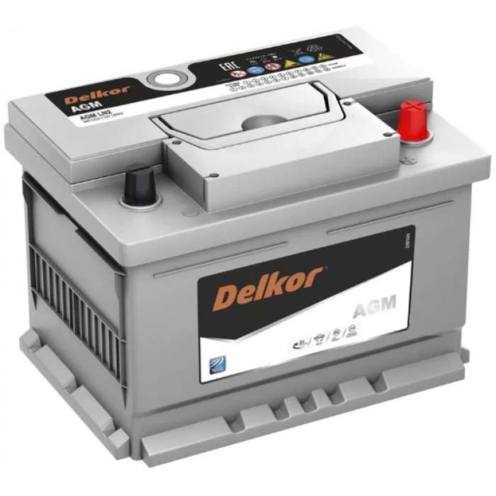 Аккумулятор DELKOR AGM 60R обр. пол. 680А 242x175x190