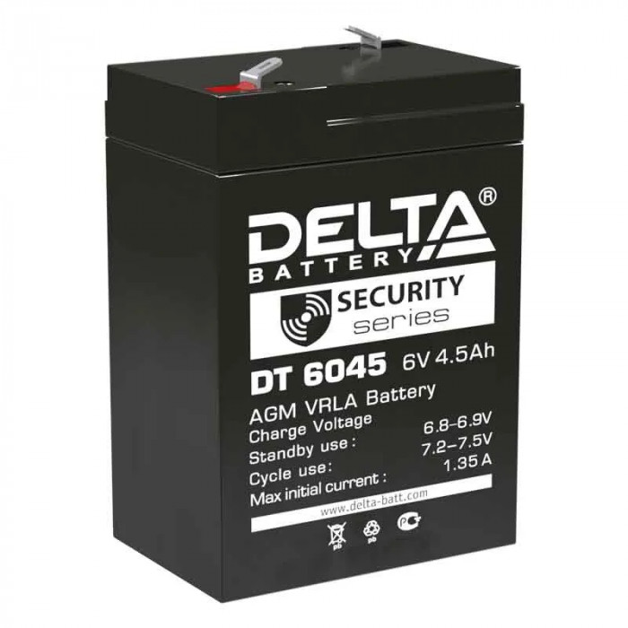 Аккумулятор для ИБП Delta DT 6045 6В 4,5 Ач 70x47x107