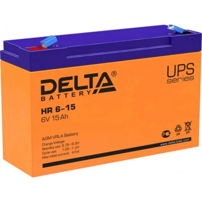 Аккумулятор для ИБП Delta HR 6-15 15Ач 151x50x100