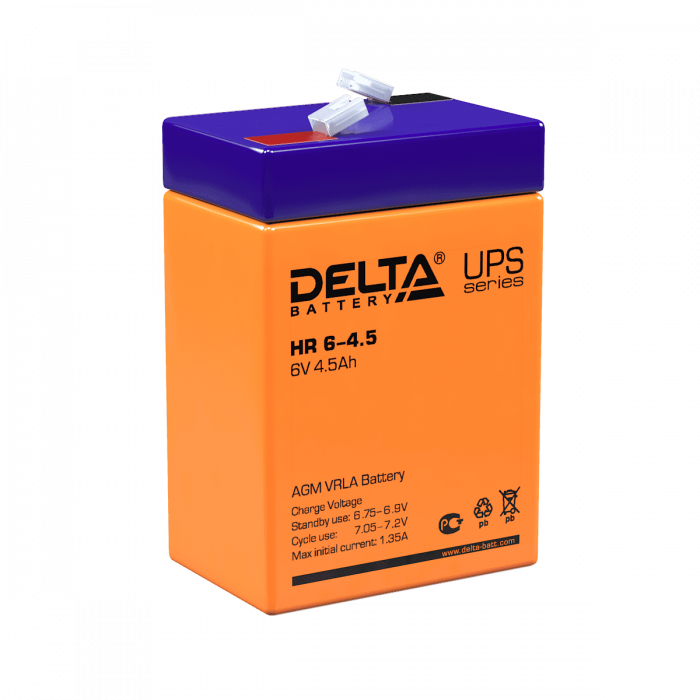 Аккумулятор для ИБП Delta HR 6-4.5 5Ач 70x47x107