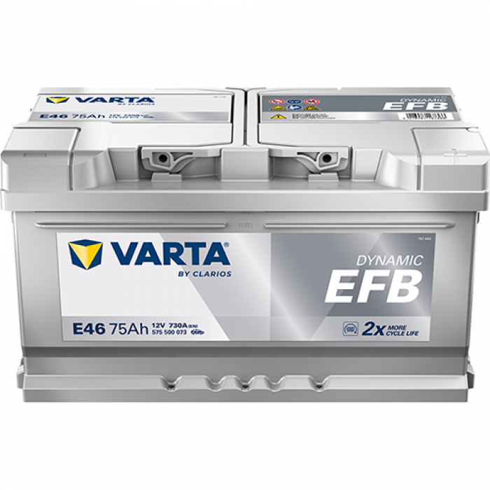 Аккумулятор Varta EFB E46 75 Ач обр. пол. низкий 730A 315x175x175