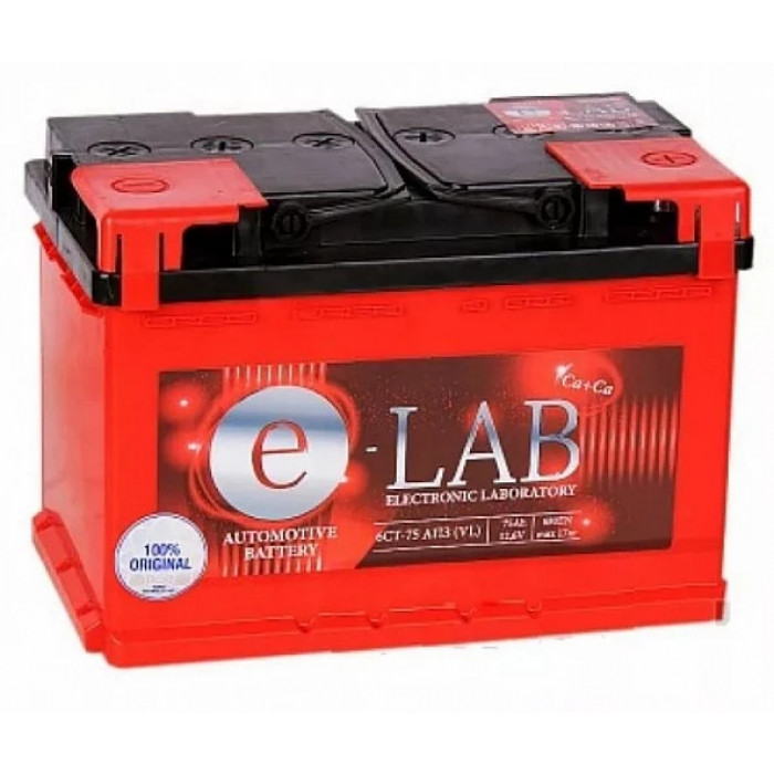 Аккумулятор E-LAB 6ст-75R низкий обр. пол. 700A 278x175x175