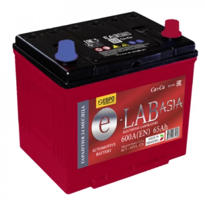 Аккумулятор E-LAB Asia 65R обр. пол. 600A 232x173x220