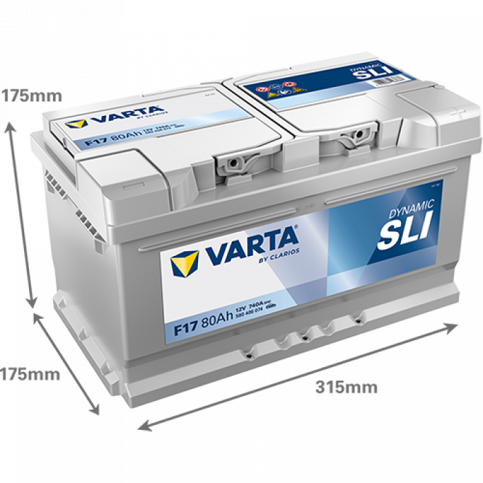 Аккумулятор Varta SLI F17 80 Ач обр. пол. низкий 740A 315x175x175