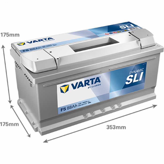 Аккумулятор Varta SLI F5 88 Ач обр. пол. низкий 740A 353x175x175