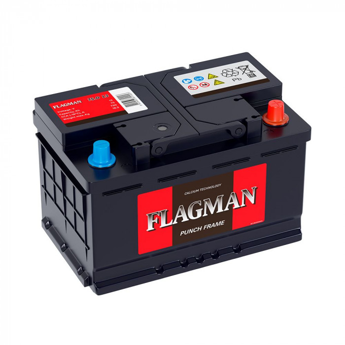 Аккумулятор Flagman 75 Ач 730А о.п. (278x175x190) ca/ca