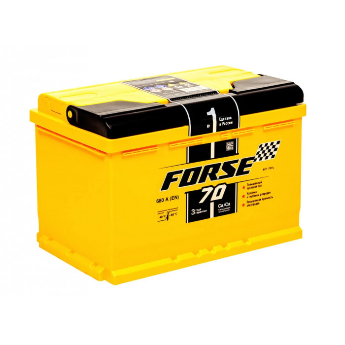 Аккумулятор FORSE 70R обр. пол. 680A 278x175x190