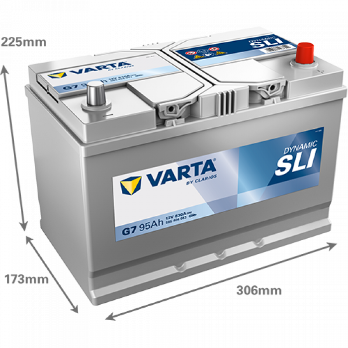 Аккумулятор Varta SLI G7 95 Ач обр. пол. 830A 306x173x225