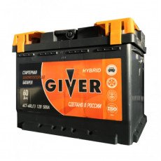Аккумулятор GIVER HYBRID 6CT-60R обр. пол. 500A 242х175х190