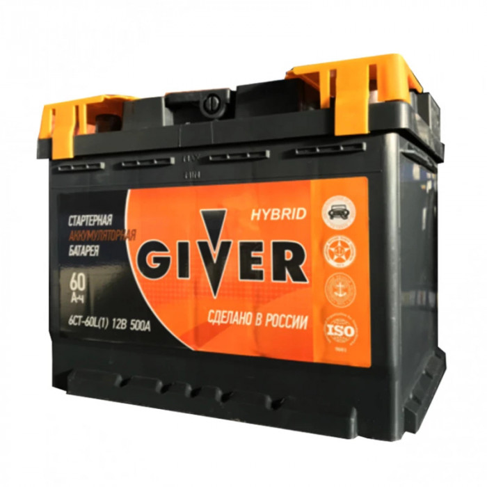 Аккумулятор GIVER HYBRID 6CT-60R обр. пол. 500A 242х175х190