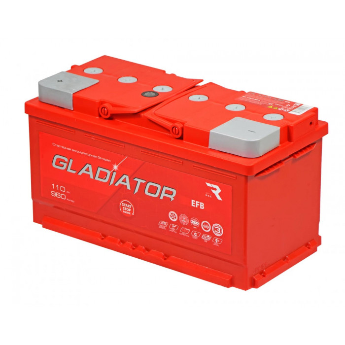 Аккумулятор GLADIATOR EFB 110R обр. пол. 960A 353х175х190