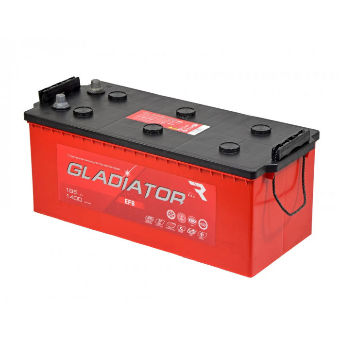 Аккумулятор GLADIATOR EFB 195 рус прям. пол. 1400A 513x220x200