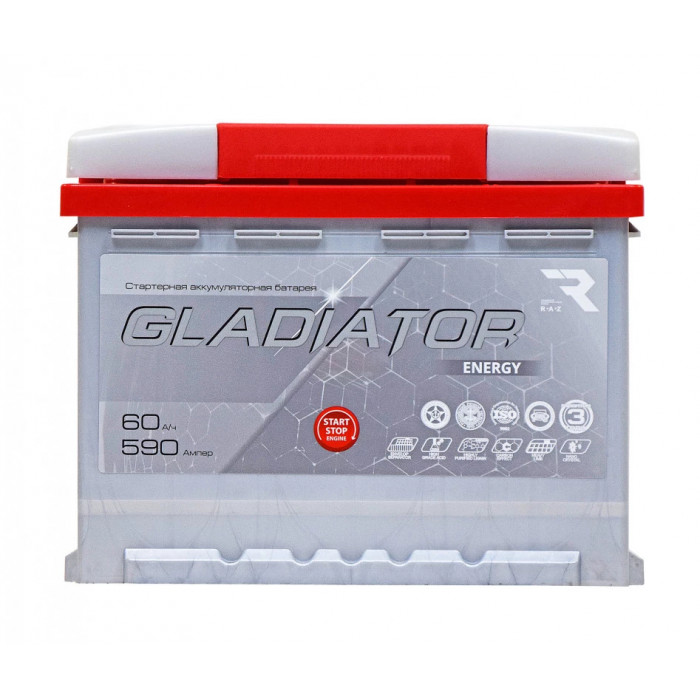 Аккумулятор Gladiator Energy 60R обр. пол. 590A 242х175х190