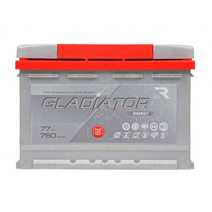 Аккумулятор Gladiator Energy 77R обр. пол. низкий 720A 278х175х175
