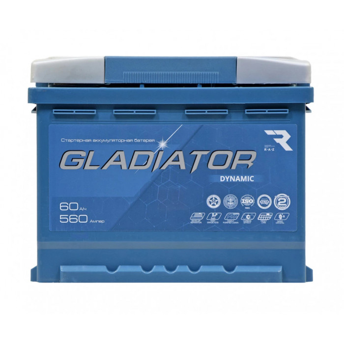 Аккумуляторная батарея Gladiator Dynamic 60R обр. пол. 560А 242х175х190