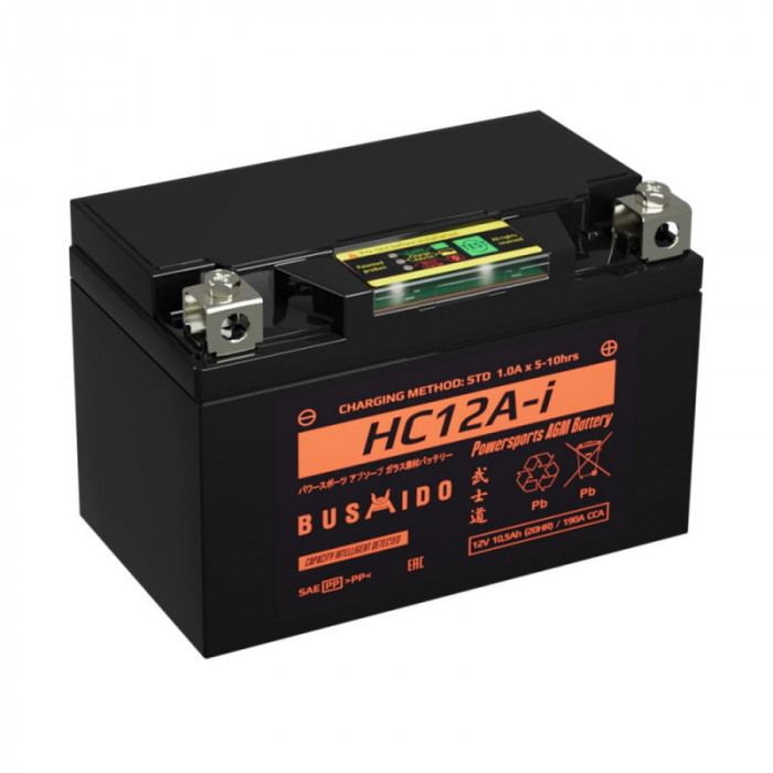 Аккумулятор Мото AGM BUSHIDO HC12A-i 11,5Ач 190A прям. пол. 150x86x104 (YTX9-BS, YTZ12S, YTZ14S)