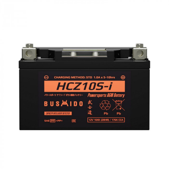 Аккумулятор Мото AGM BUSHIDO HCZ10S-i 10Ач 170A прям. пол. 150x86x99 (YTX9-BS)