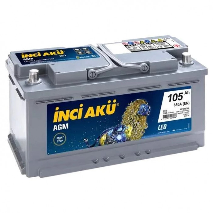 Аккумулятор INCI AKU AGM 105R обр. пол. 850A 393x175x190