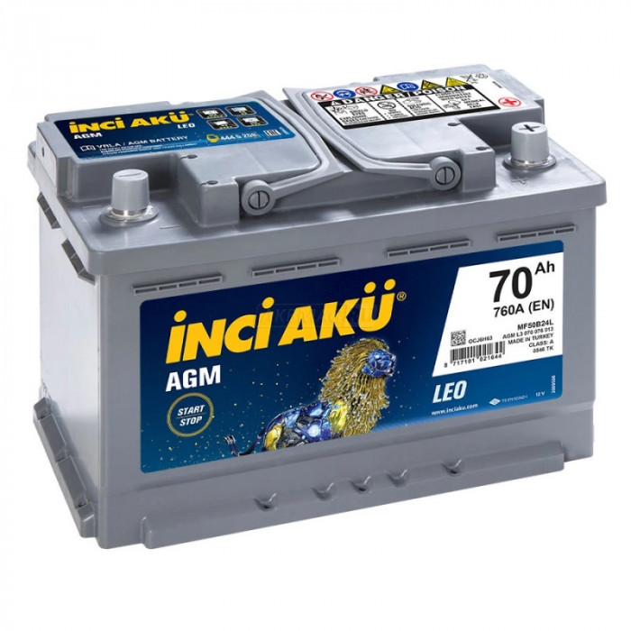 Аккумулятор INCI AKU AGM 70R обр пол. 760A 276x175x190