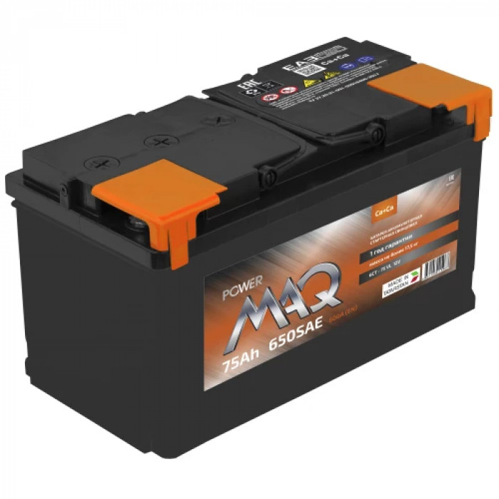 Аккумулятор MAQ POWER 6ст-75L прям. пол. 650A 278x175x190