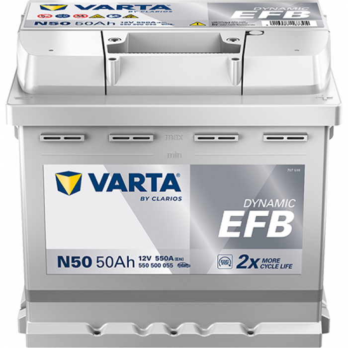 Аккумулятор Varta EFB N50 50 Ач обр. пол. 550A 207x175x190