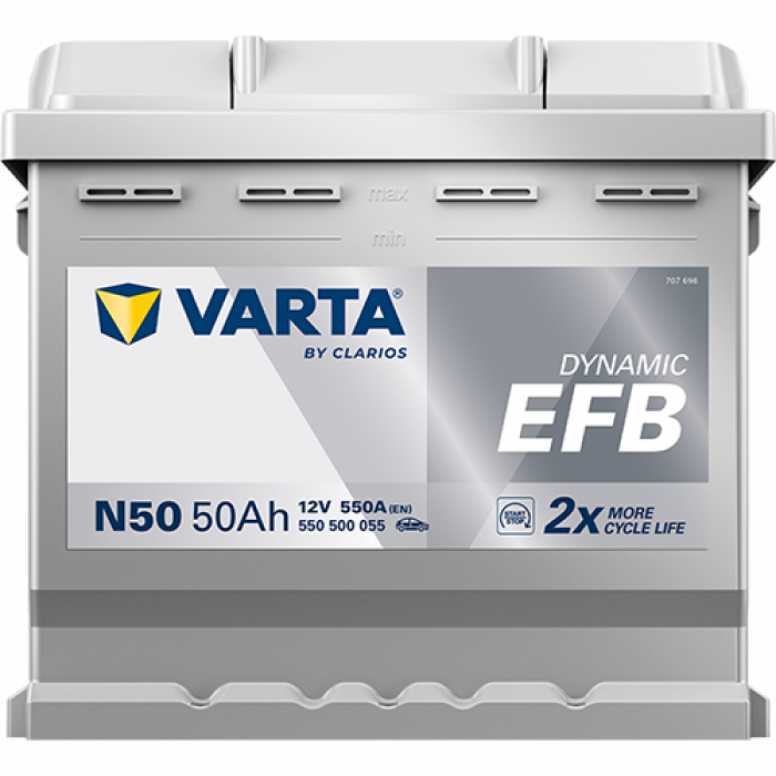 Аккумулятор Varta EFB N50 50 Ач обр. пол. 550A 207x175x190