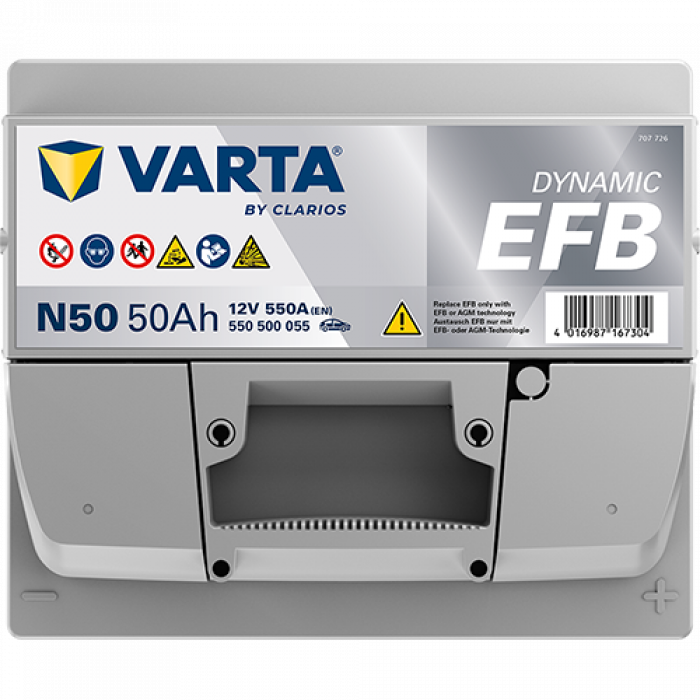 Аккумулятор Varta EFB N50 50 Ач обр. пол. 550A 207x175x190