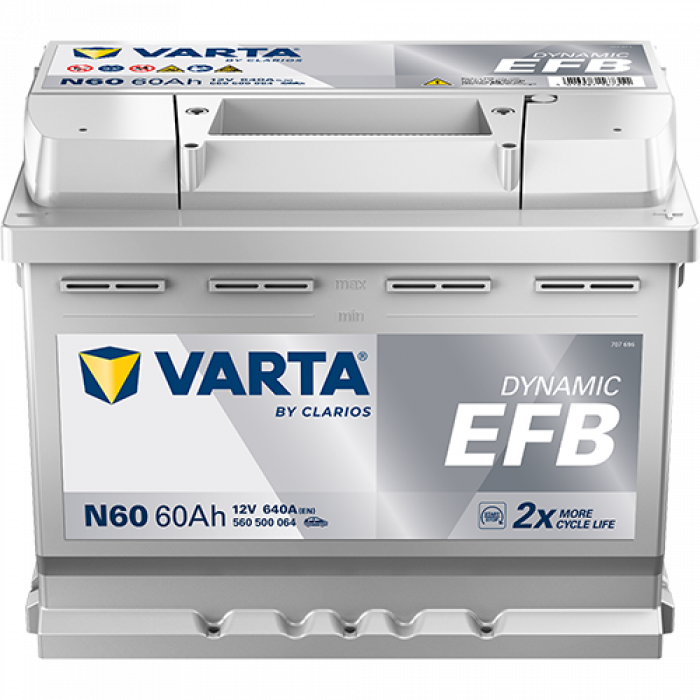 Аккумулятор Varta EFB N60 60 Ач обр. пол. 640A 242x175x190