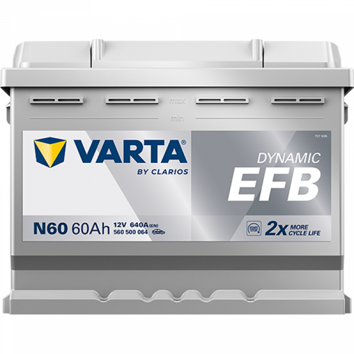 Аккумулятор Varta EFB N60 60 Ач обр. пол. 640A 242x175x190