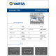 Аккумулятор Varta EFB N70 70 Ач обр. пол. 760A 278x175x190