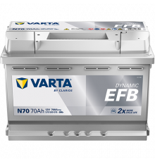 Аккумулятор Varta EFB N70 70 Ач обр. пол. 760A 278x175x190