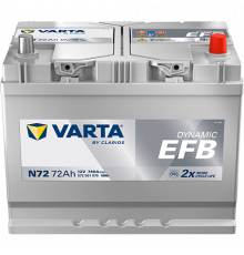 Аккумулятор Varta EFB N72 72 Ач обр. пол. 760A 261x175x220