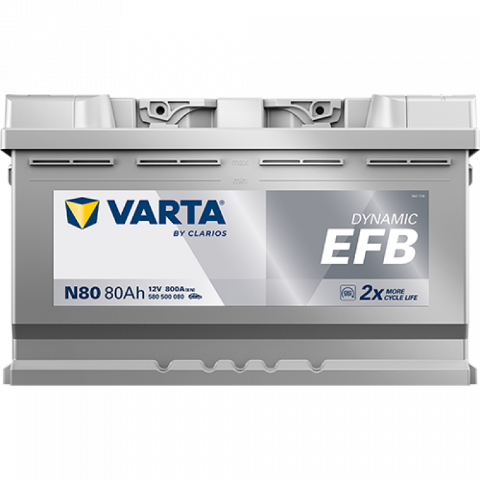 Аккумулятор Varta EFB N80 80 Ач обр. пол. 800A 315x175x190