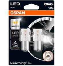 Лампа автомобильная P21W 12V-LED (BA15s) Amber (блистер 2 шт.) (Osram)