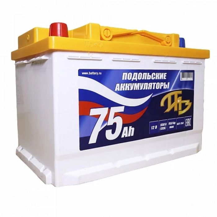 Аккумулятор ПАЗ 75L прям. пол. 550A 278х175х190