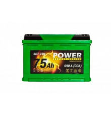 Аккумулятор POWER 75R обр. пол. низкий 720A 278x175x175
