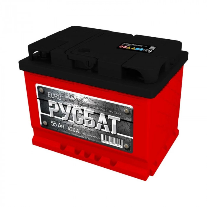 Аккумулятор РУСБАТ 55L прям. пол. 430A 242x175x190