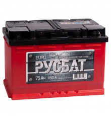 Аккумулятор РУСБАТ+ 75L обр. пол. 680A 278x175x190