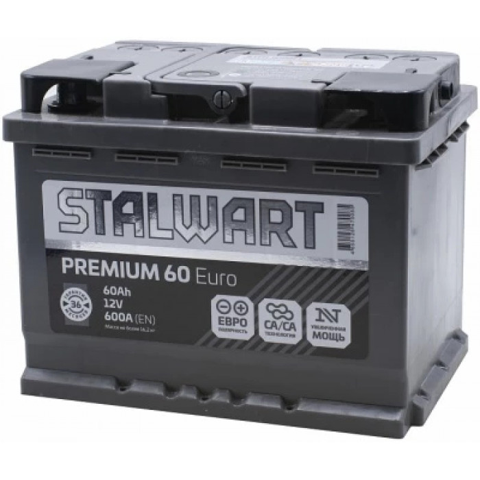 Аккумулятор STALWART Premium 60R обр. пол. 600A 242x175x190